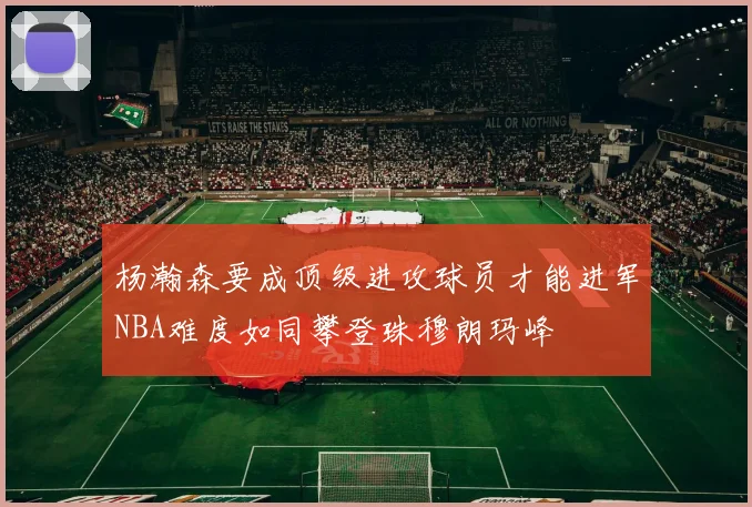 杨瀚森要成顶级进攻球员才能进军NBA难度如同攀登珠穆朗玛峰
